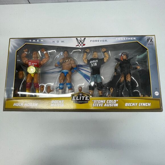 WWE 60th Anniversary Elite 4 Pack Then Now Forever Together Hulk Hogan... - Picture 1 of 10